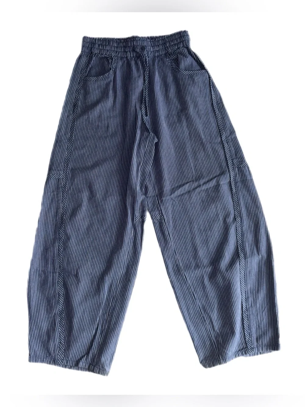 Free People Something Good Pull on Barrel Pants Navy Combo SMALL New With Tags